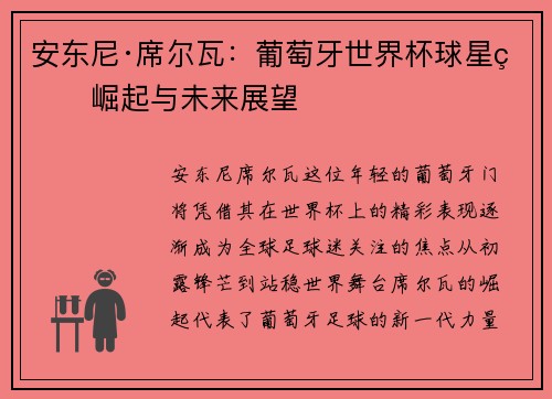 安东尼·席尔瓦：葡萄牙世界杯球星的崛起与未来展望