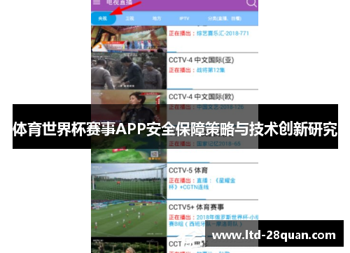 体育世界杯赛事APP安全保障策略与技术创新研究