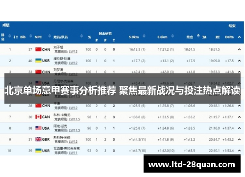 北京单场意甲赛事分析推荐 聚焦最新战况与投注热点解读