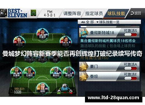 曼城梦幻阵容新赛季能否再创辉煌打破纪录续写传奇