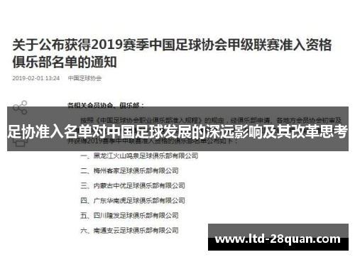 足协准入名单对中国足球发展的深远影响及其改革思考